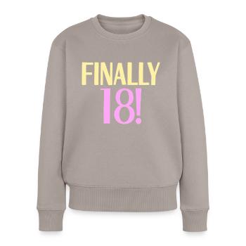 18th birthday - Women's Premium Organic Jumper - taupe - Front - Julia (174cm)