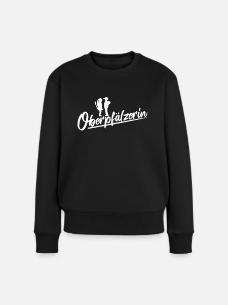 Cooles Oberpfälzerin Motiv Mädchen und Junge - Frauen Premium Bio Pullover - Schwarz
