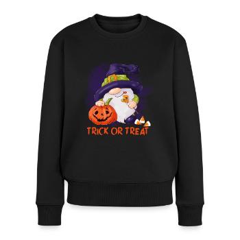 Halloween-Wichtel - Frauen Premium Bio Pullover - Schwarz - Vorne - Julia (174cm)