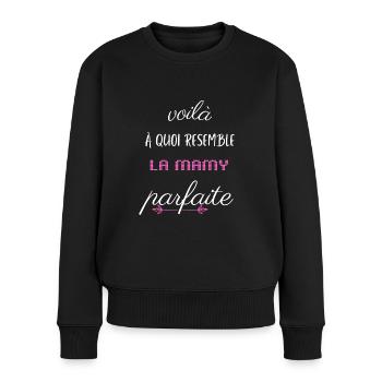 t shirt mamy parfaite - Pull Premium bio Femme - noir - Devant - Julia (174cm)