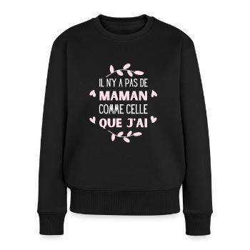 Il n' y a pas de maman comme celle que j' ai - Pull Premium bio Femme - noir - Devant - Julia (174cm)