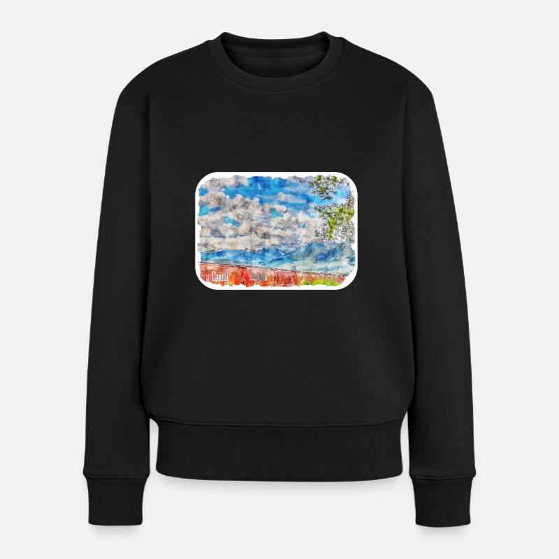 Kanada Aquarellskizze Handgezeichnete Illustration - Frauen Premium Bio Pullover - Schwarz