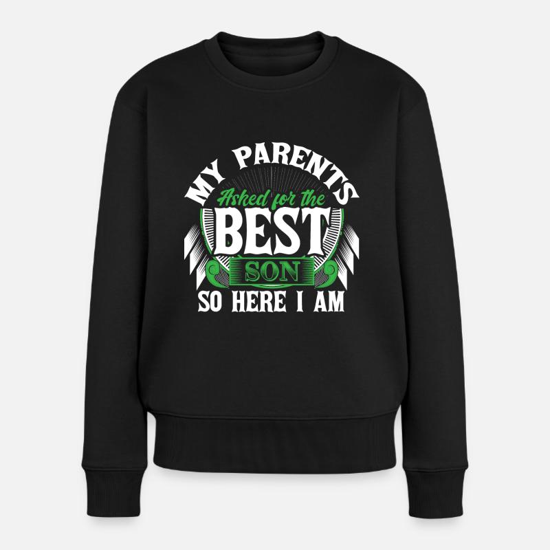 Bester Sohn Mutter Geschenk - Frauen Premium Bio Pullover - Schwarz
