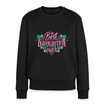 Tochter Mutter Mädchen - Frauen Premium Bio Pullover - Schwarz - Vorne - Julia (174cm)