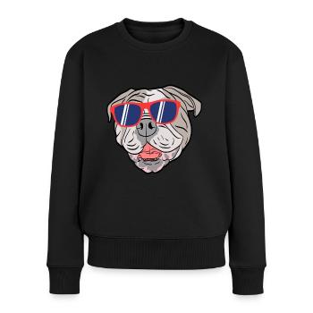 Sonnenbrille Niedlicher entzückender Hund für zertifizierten Hund - Frauen Premium Bio Pullover - Schwarz - Vorne - Julia (174cm)
