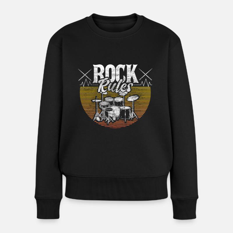Schlagzeug Drummer Snare Geschenkidee - Frauen Premium Bio Pullover - Schwarz