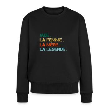 Jade - die Frau, die Mutter, die Legende - Frauen Premium Bio Pullover - Schwarz - Vorne - Julia (174cm)
