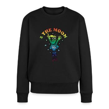 To the moon - Women's Premium Organic Jumper - black - Front - Julia (174cm)