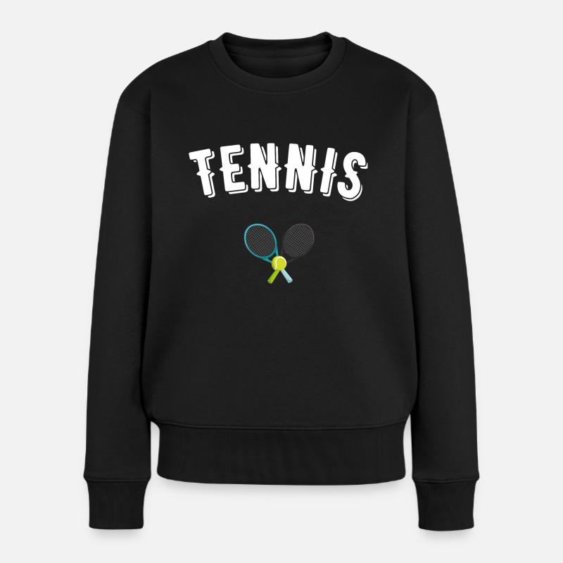 Tennis - Frauen Premium Bio Pullover - Schwarz