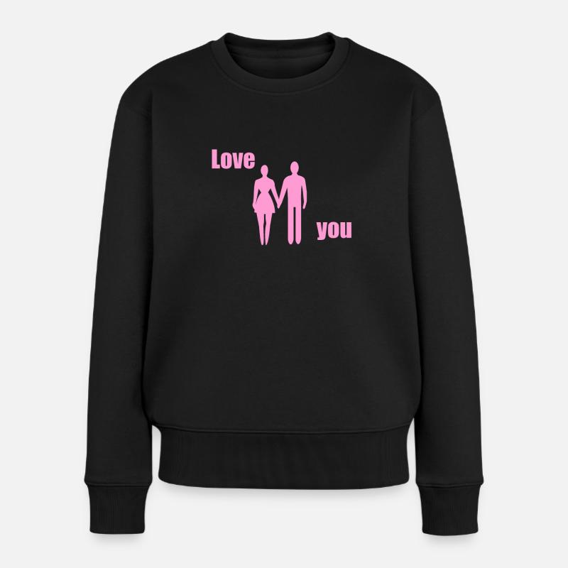 Liebe dich - Frauen Premium Bio Pullover - Schwarz