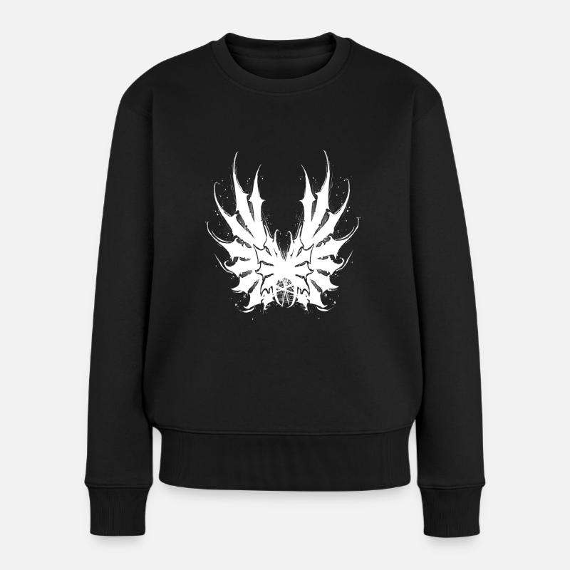 Böse weiße Flügel Kunst - Frauen Premium Bio Pullover - Schwarz