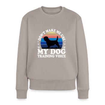 Basset Griffon Vend Grand Dog Silhouette Retro - Women's Premium Organic Jumper - taupe - Front - Julia (174cm)