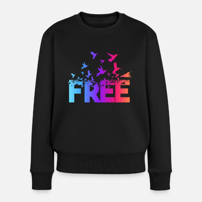 Oiseaux libres - Pull Premium bio Femme - noir