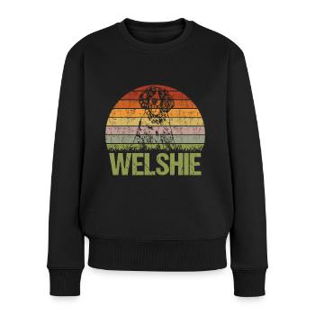 Welsh Springer Spaniel Vintage Retro - Pull Premium bio Femme - noir - Devant - Julia (174cm)