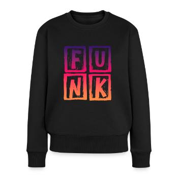 Funk Musik Retro - Frauen Premium Bio Pullover - Schwarz - Vorne - Julia (174cm)