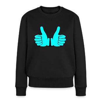 Like Hands - Frauen Premium Bio Pullover - Schwarz - Vorne - Julia (174cm)