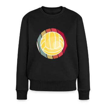 Volleyball Retro - Frauen Premium Bio Pullover - Schwarz - Vorne - Julia (174cm)