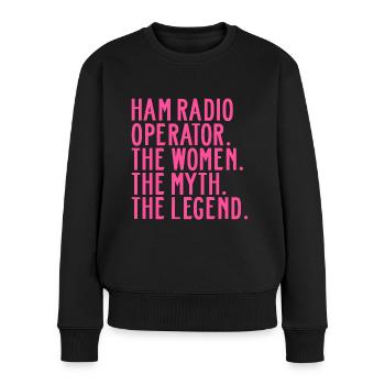 Ham Radio Operator Girl Mom Frauen Sprüche Lustige - Frauen Premium Bio Pullover - Schwarz - Vorne - Julia (174cm)