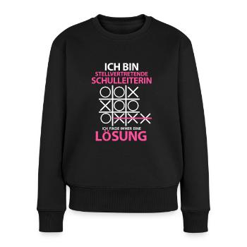 Stellvertretende Schulleiterin Schulleitung Spruch - Frauen Premium Bio Pullover - Schwarz - Vorne - Julia (174cm)