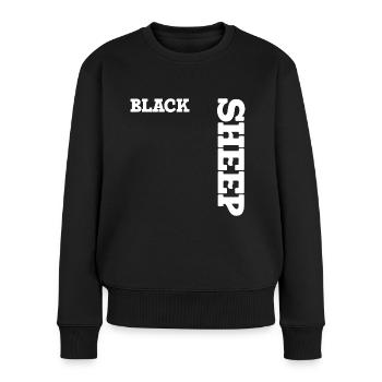 Black Sheep Rétro - Pull Premium bio Femme - noir - Devant - Julia (174cm)