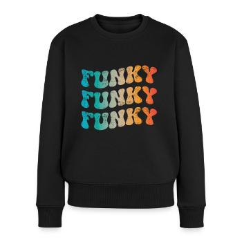 Funky Music Vintage - Women's Premium Organic Jumper - black - Front - Julia (174cm)