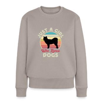 Canadian Eskimo Dog Love Silhouette Vintage Sunset - Pull Premium bio Femme - taupe - Devant - Julia (174cm)