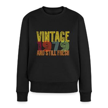 1979 44e anniversaire - Pull Premium bio Femme - noir - Devant - Julia (174cm)