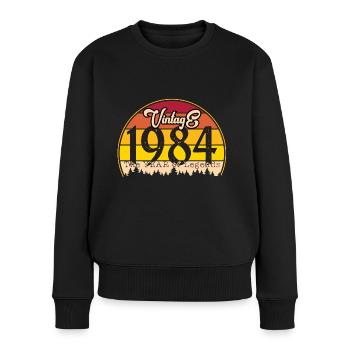 1984 Vintage - Frauen Premium Bio Pullover - Schwarz - Vorne - Julia (174cm)