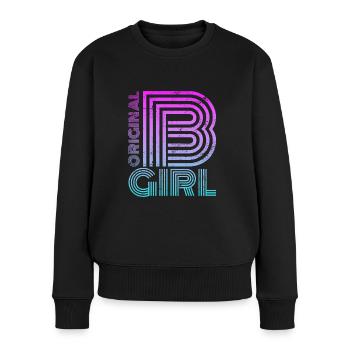 Breakdance Girl b-girl vintage - Frauen Premium Bio Pullover - Schwarz - Vorne - Julia (174cm)
