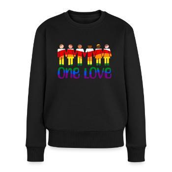 One love rainbow pride outfit - Women's Premium Organic Jumper - black - Front - Julia (174cm)