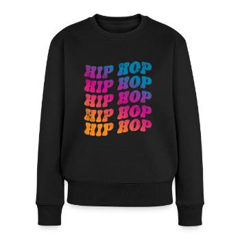 Hip Hop Rap - Frauen Premium Bio Pullover - Schwarz - Vorne - Julia (174cm)