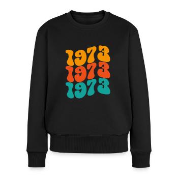 1973 Vintage - Frauen Premium Bio Pullover - Schwarz - Vorne - Julia (174cm)
