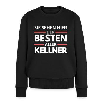 Sie sehen hier den Besten aller Kellner - Frauen Premium Bio Pullover - Schwarz - Vorne - Julia (174cm)