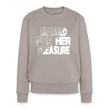 beard fear harden joke playoff beard facical hair - Frauen Premium Bio Pullover - Taupe - Vorne - Julia (174cm)