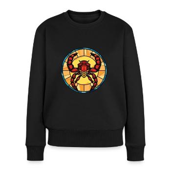 Skorpion Bunte Aquarell-Tierillustration - Frauen Premium Bio Pullover - Schwarz - Vorne - Julia (174cm)
