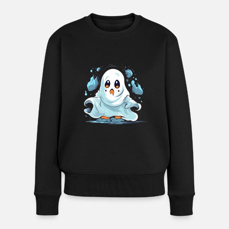 Halloween Geist Süßes Saueres Verkleidung - Frauen Premium Bio Pullover - Schwarz
