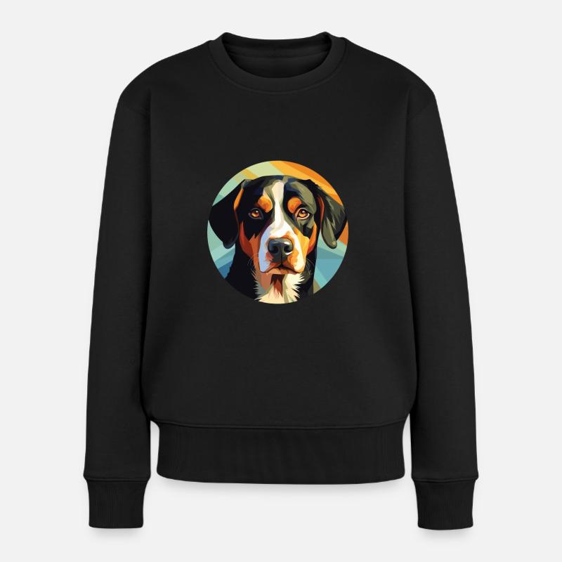 Entlebucher Sennenhund Rasse Buntes Aquarell - Frauen Premium Bio Pullover - Schwarz