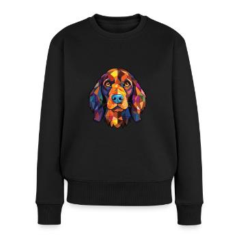 Picardie Spaniel Hunderasse Aquarell Illustration - Frauen Premium Bio Pullover - Schwarz - Vorne - Julia (174cm)