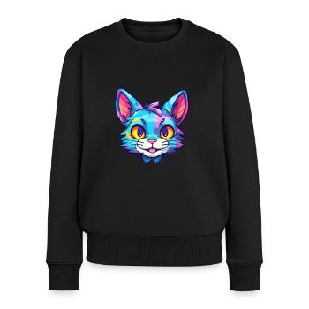 Pixie Bob Katze Rasse Aquarell Cartoon Kawaii Haustier - Frauen Premium Bio Pullover - Schwarz - Vorne - Julia (174cm)