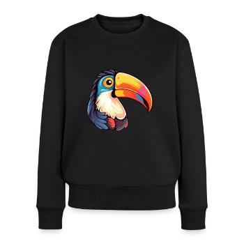 Toucan Colorful Watercolor Cartoon Kawaii Animal - Women's Premium Organic Jumper - black - Front - Julia (174cm)