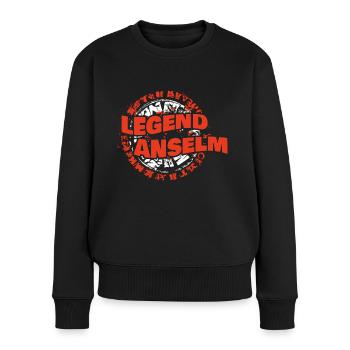 L’homme Anselme - Pull Premium bio Femme - noir - Devant - Julia (174cm)