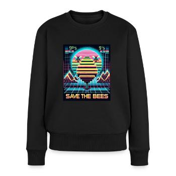 Sauvetage des abeilles rétro-futuriste (Save the Bees) - Pull Premium bio Femme - noir - Devant - Julia (174cm)