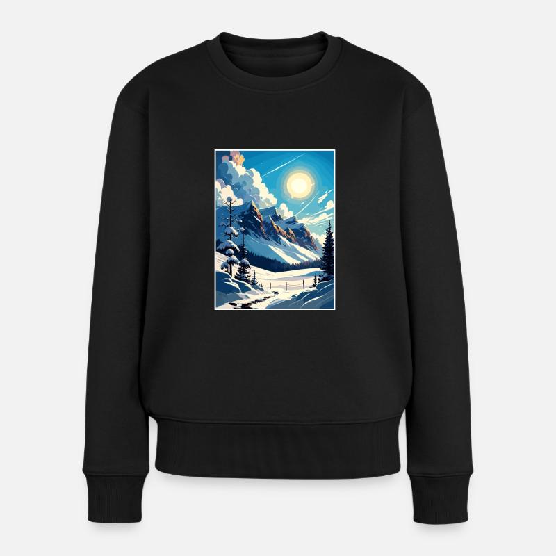Reiteralm Austria Vintage Reiseposter Souvenir - Frauen Premium Bio Pullover - Schwarz