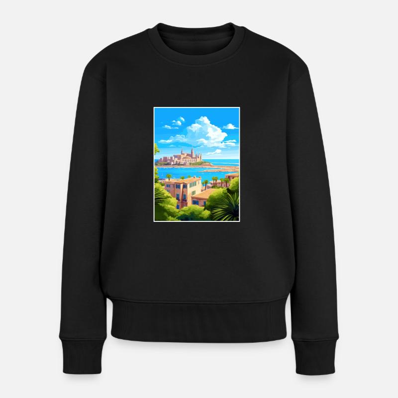 Palma De Mallorca Spanien Vintage Reiseposter WPA - Frauen Premium Bio Pullover - Schwarz