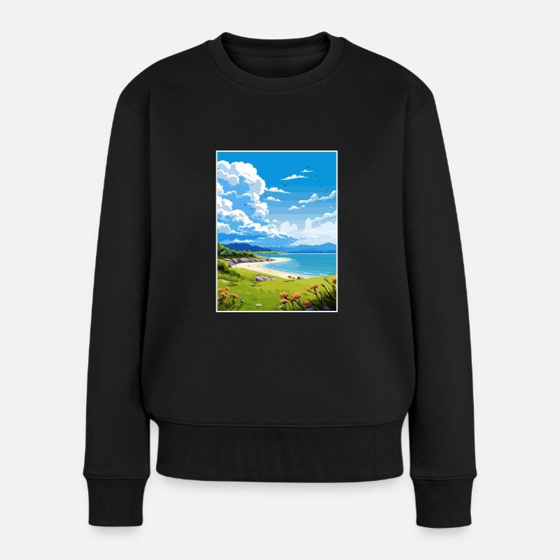 Pegasus Bay Baygift Neuseeland Reiseposter - Frauen Premium Bio Pullover - Schwarz