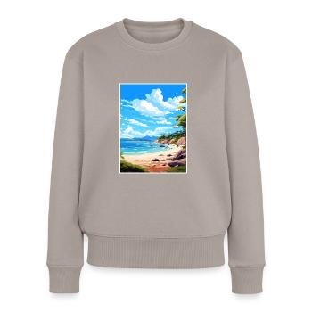 Abel Tasman Nationalpark Neuseeland Souvenir - Frauen Premium Bio Pullover - Taupe - Vorne - Julia (174cm)