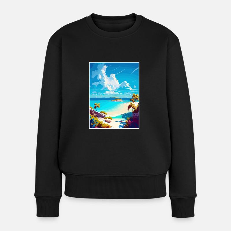 Eleuthera Karibik Vintage Reiseposter Souvenir - Frauen Premium Bio Pullover - Schwarz