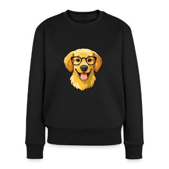 Golden Retriever Dog Breed Watercolor Cartoon Kawa - Women's Premium Organic Jumper - black - Front - Julia (174cm)