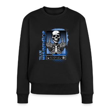 Misanthrope Skull // Skull Manhate FS0227 - Women's Premium Organic Jumper - black - Front - Julia (174cm)