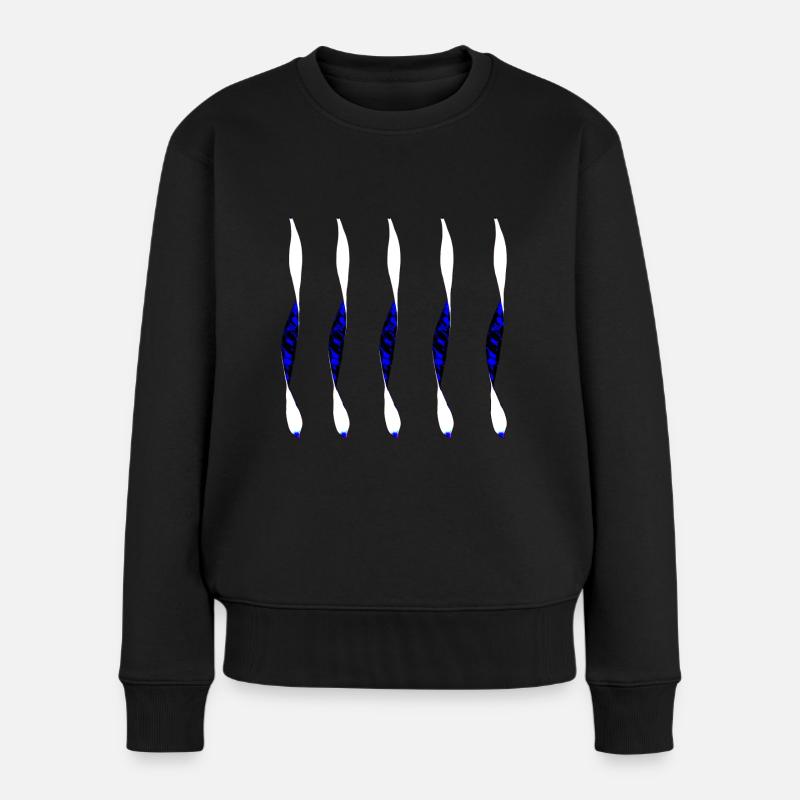 verdrehtes Design - Frauen Premium Bio Pullover - Schwarz